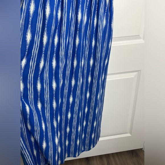 Anthropologie MADCHEN Skywriter Ikat Print Silk Linen Blend Maxi Dress Size 6 - Picture 7 of 15